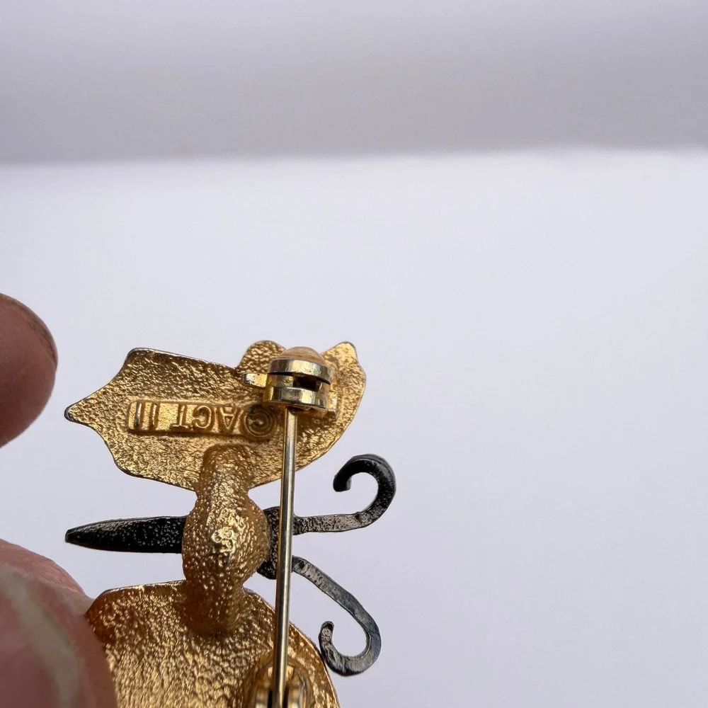 Act II Butterfly Brooch Gold Tone VTG Art Deco Lapel Pin Costume Jewelry Nature